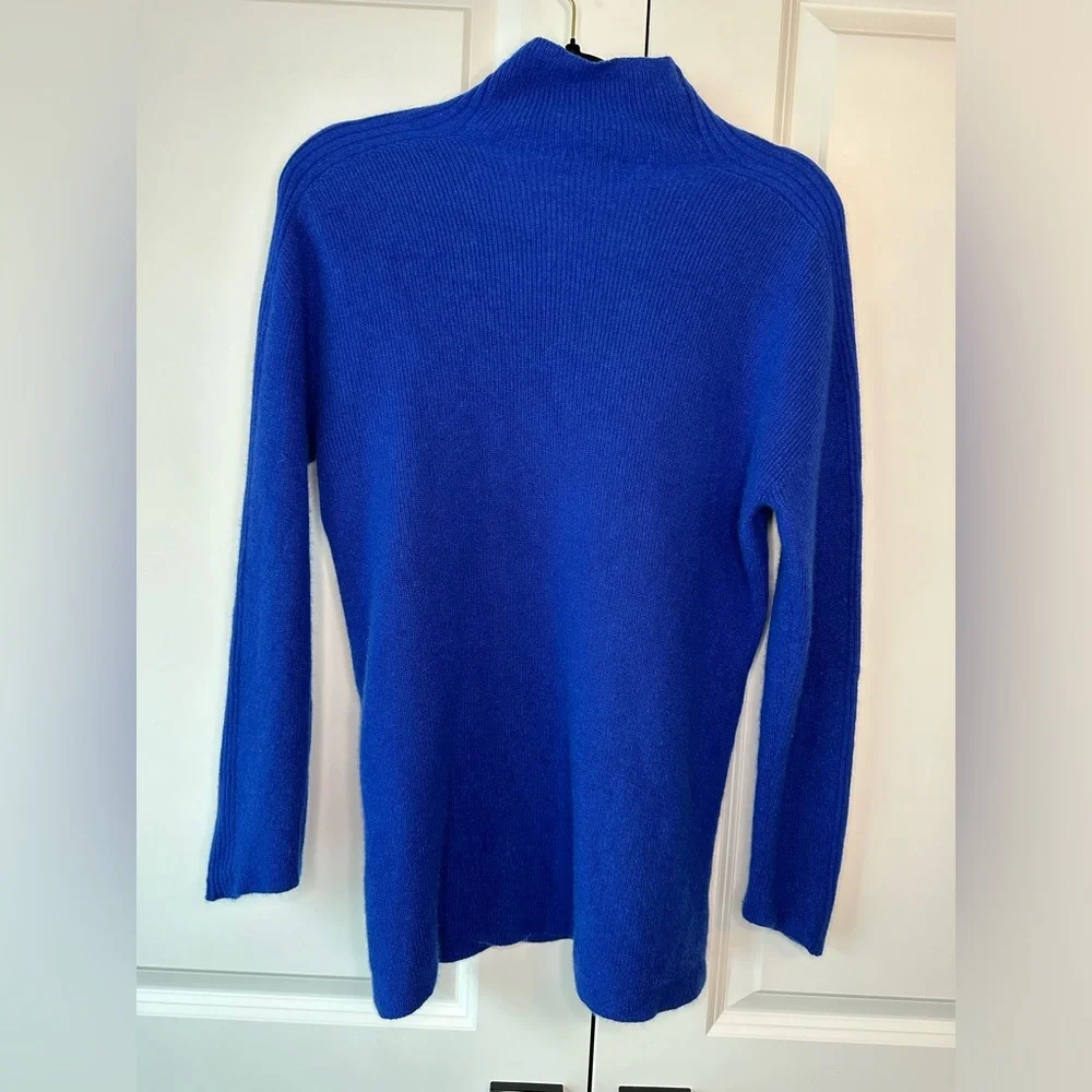 Eileen Fisher Cashmere Funnel-Neck Sweater Royal Blue (Size XS)